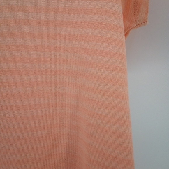 Liz Claiborne Petite Orange Gradient Stripe 100% Cotton Short Sleeve Tee M - Picture 6 of 7
